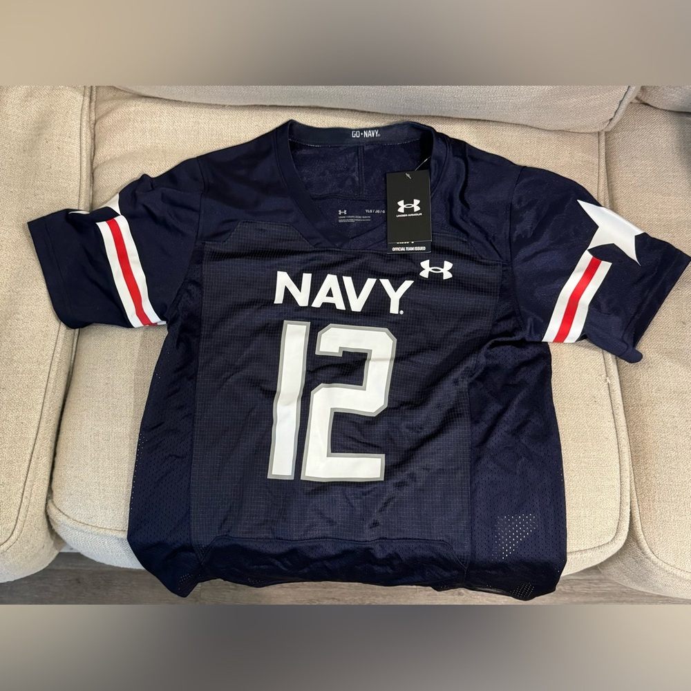 USNA Naval Academy Navy football jersey YL NWT